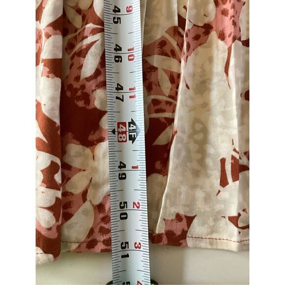 Old Navy Womens Smocked Coral Maxi Dress Sz XL Floral Stretch Peasant - Picture 9 of 9